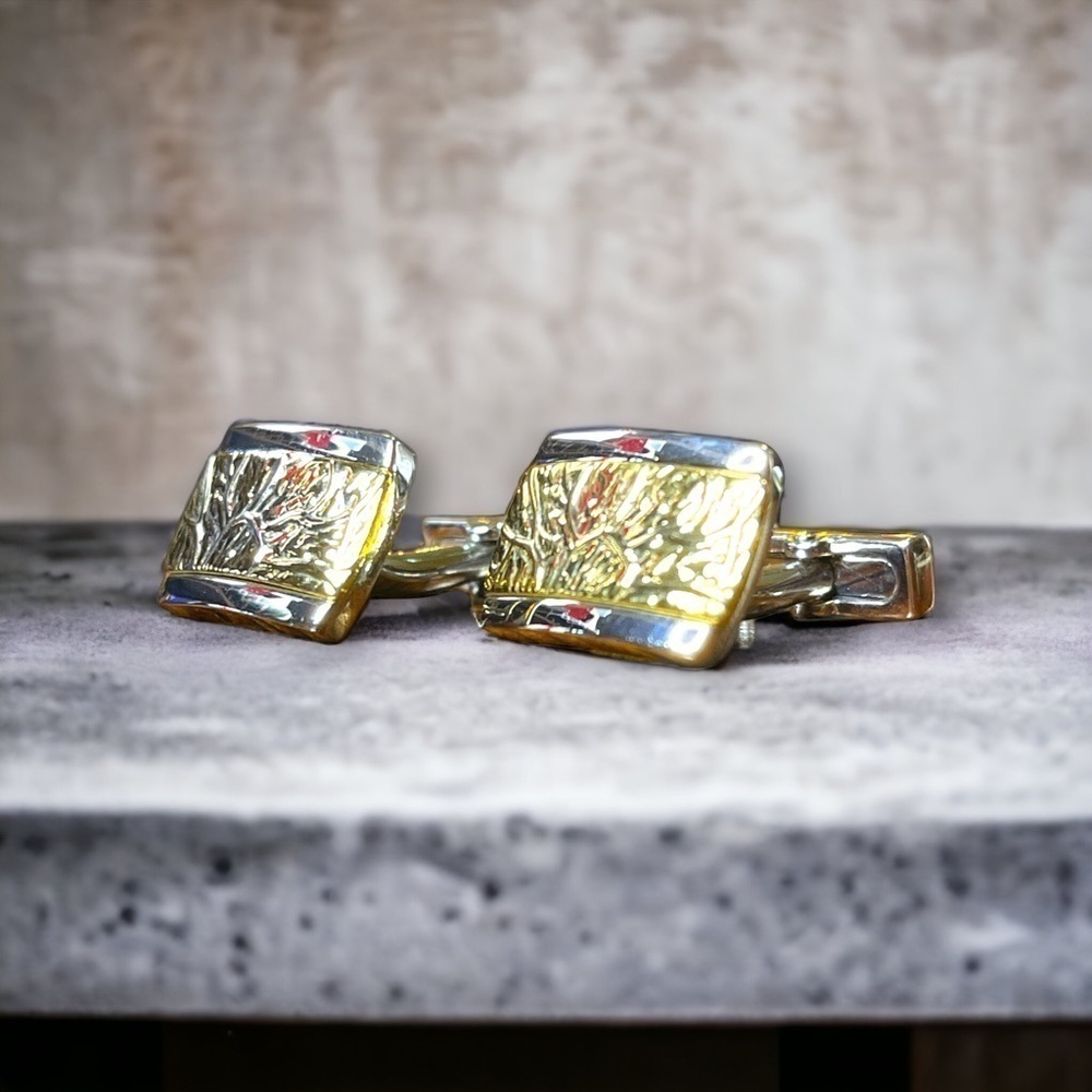 Kenneth Cole Gold and Silver Tone Fashion Cufflinks